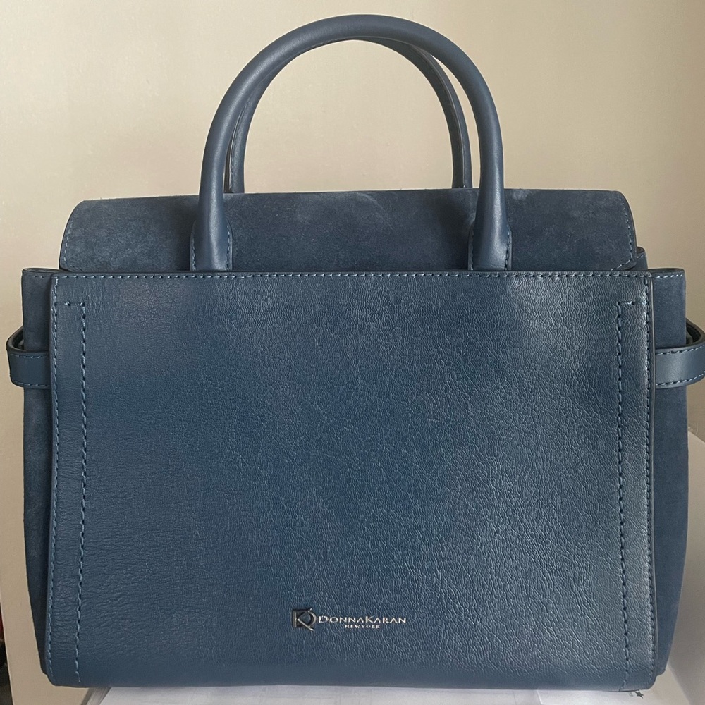 NWT - Donna Karan New York Roslyn 
Medium Leather Top Handle Satchel Ocean Blue